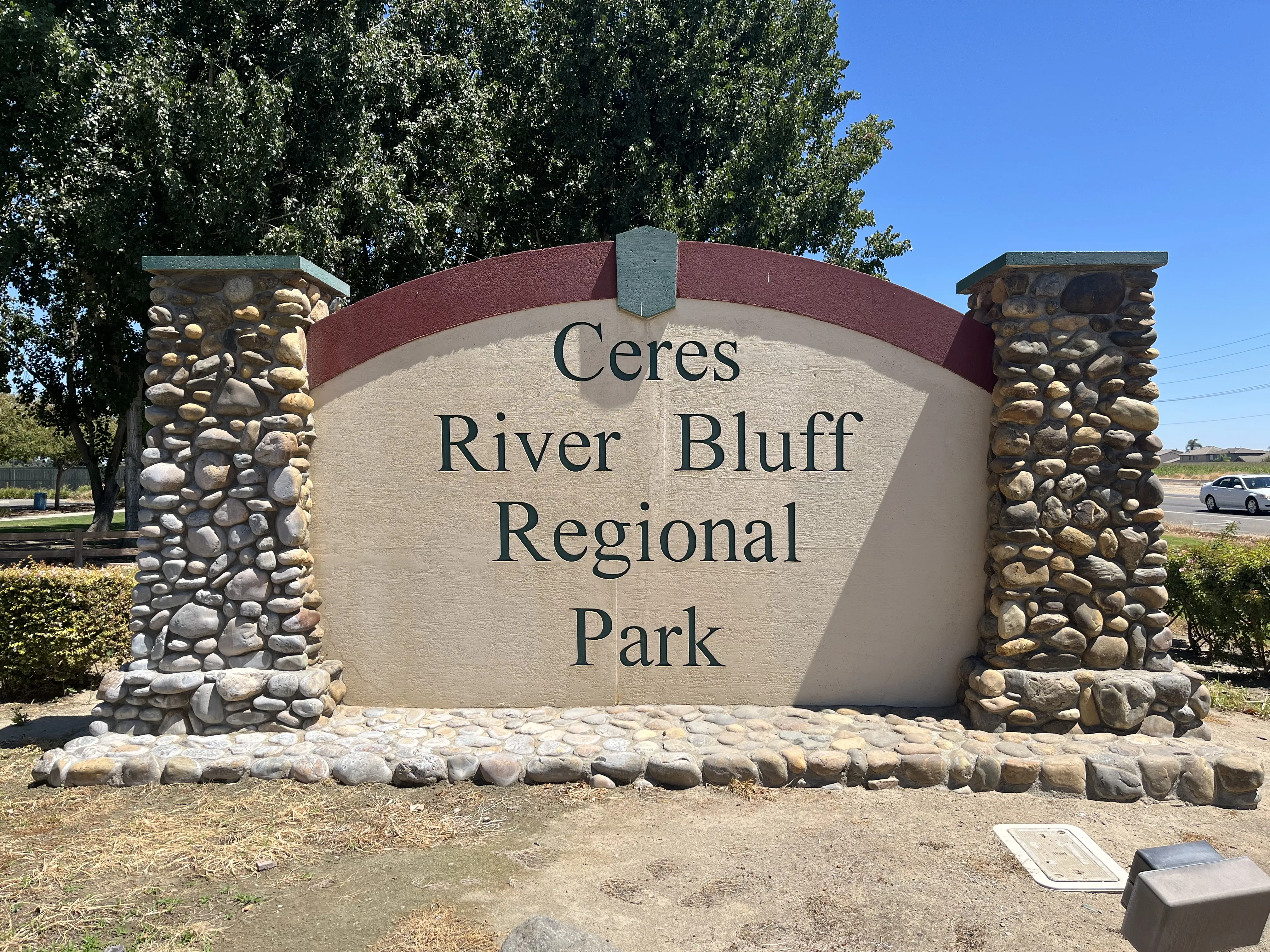 Ceres River Bluff Regional Park sign