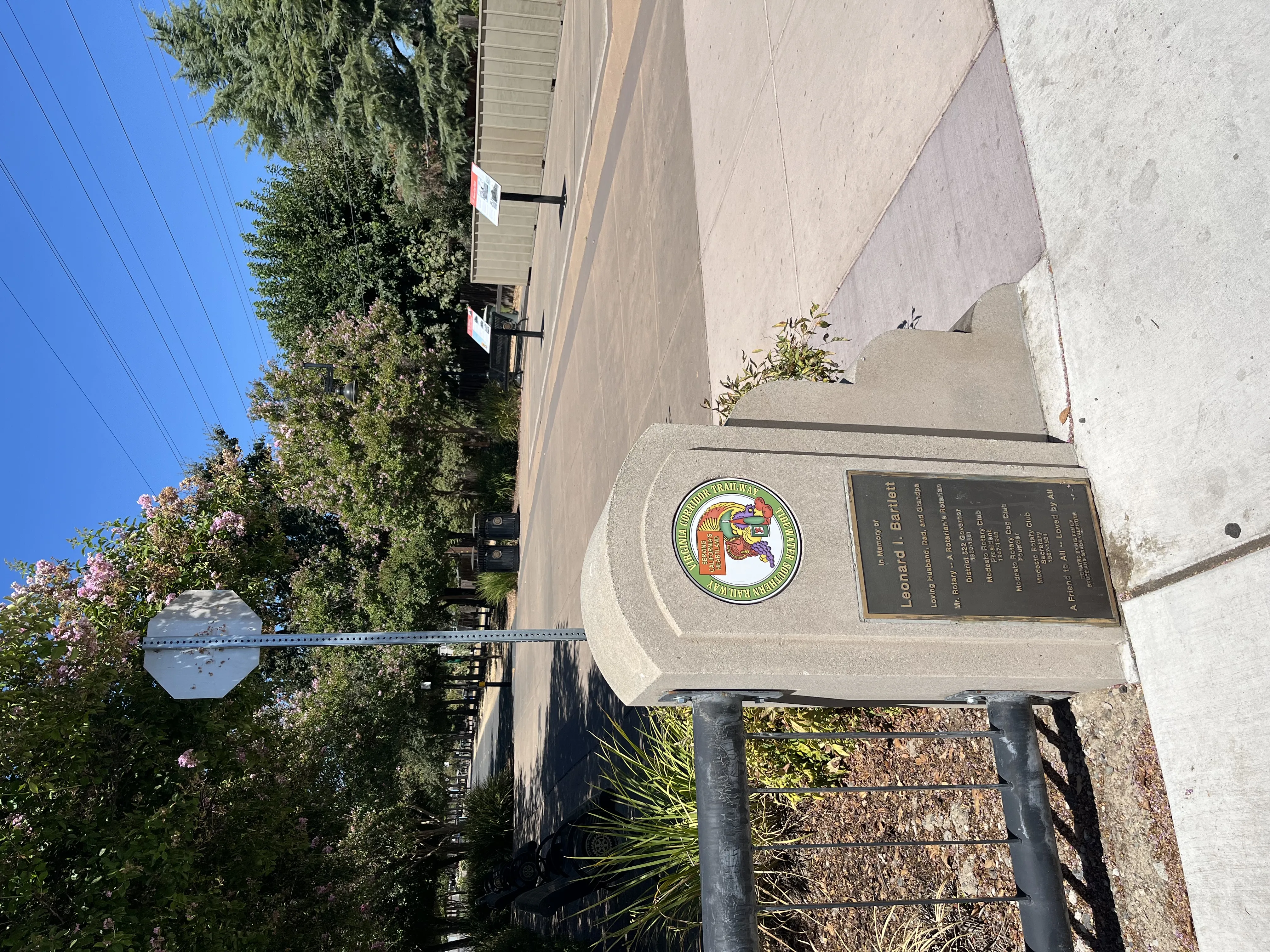 the trailhead for the Modesto Virginia Corridor trail