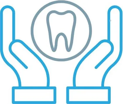 illustration of two hands holding a floating tooth