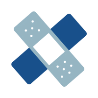 An x composed of two bandaids.