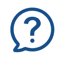 a blue question mark on a transparent background