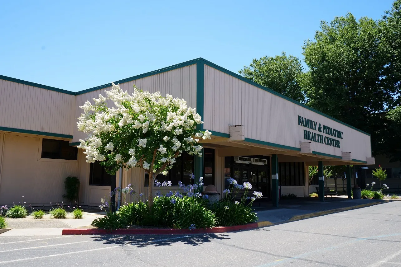 A photograph Family and Pediatrics Health Center front door
