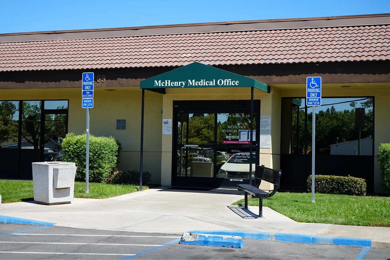 A photograph Family and Pediatrics Health Center front door
